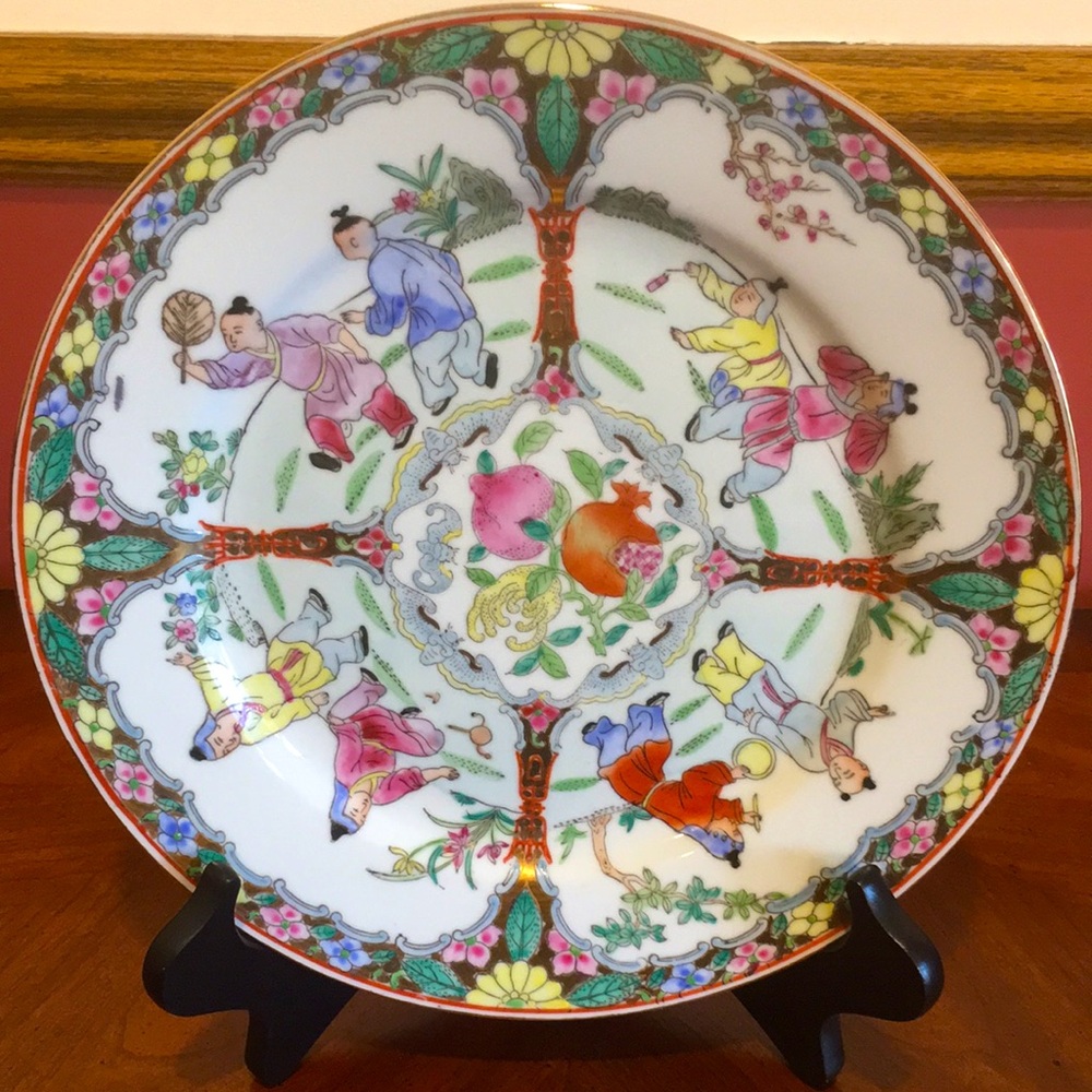 Vintage Chinese Macau Hand Painted Decorative Plate Home Decor